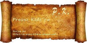 Preisz Klára névjegykártya